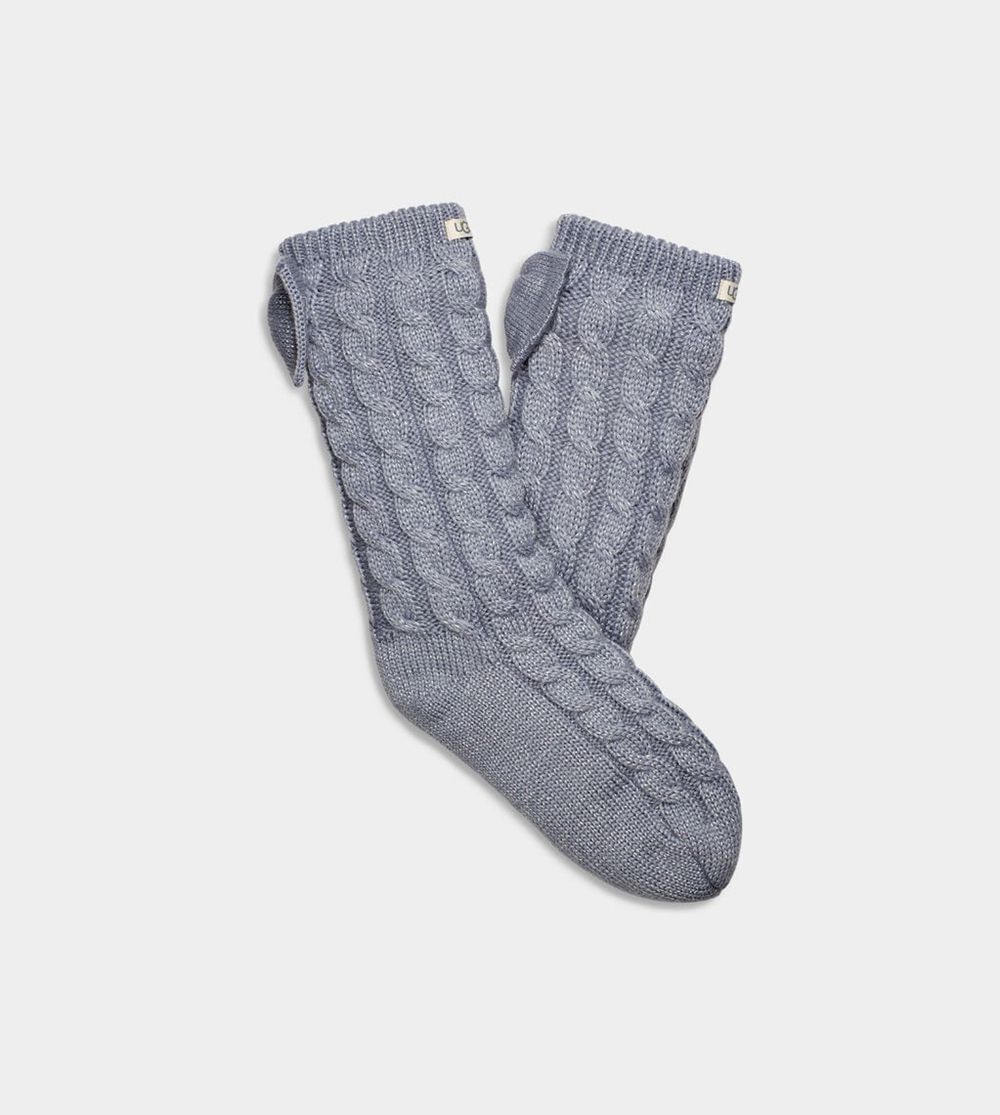 Ugg Laila Bow Fleece Lined - Womens Socks - Grey - NZ (0594JZQDU)